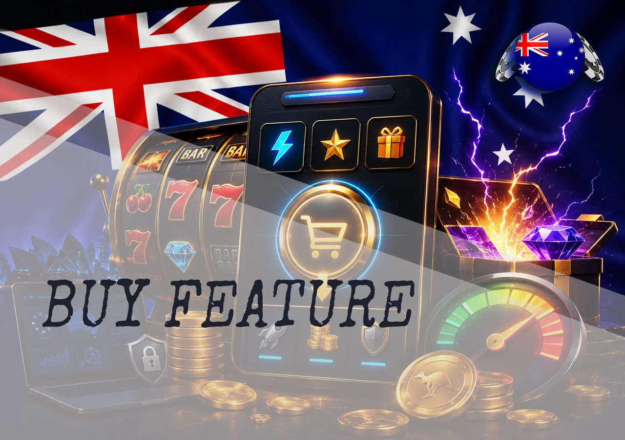 Quick explanation of Buy Feature in pokies with instant bonus, high RTP, volatility, and fast access to free spins