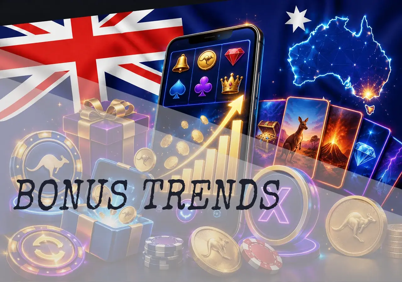 Fresh bonus trends for online pokies in Australia, including free spins, gifts, no-deposit rewards, and loyalty multipliers